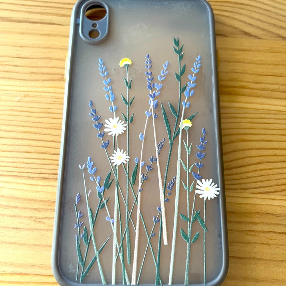 iPhone XR Purple Floral Lavender Case Silicone Slim Shockproof